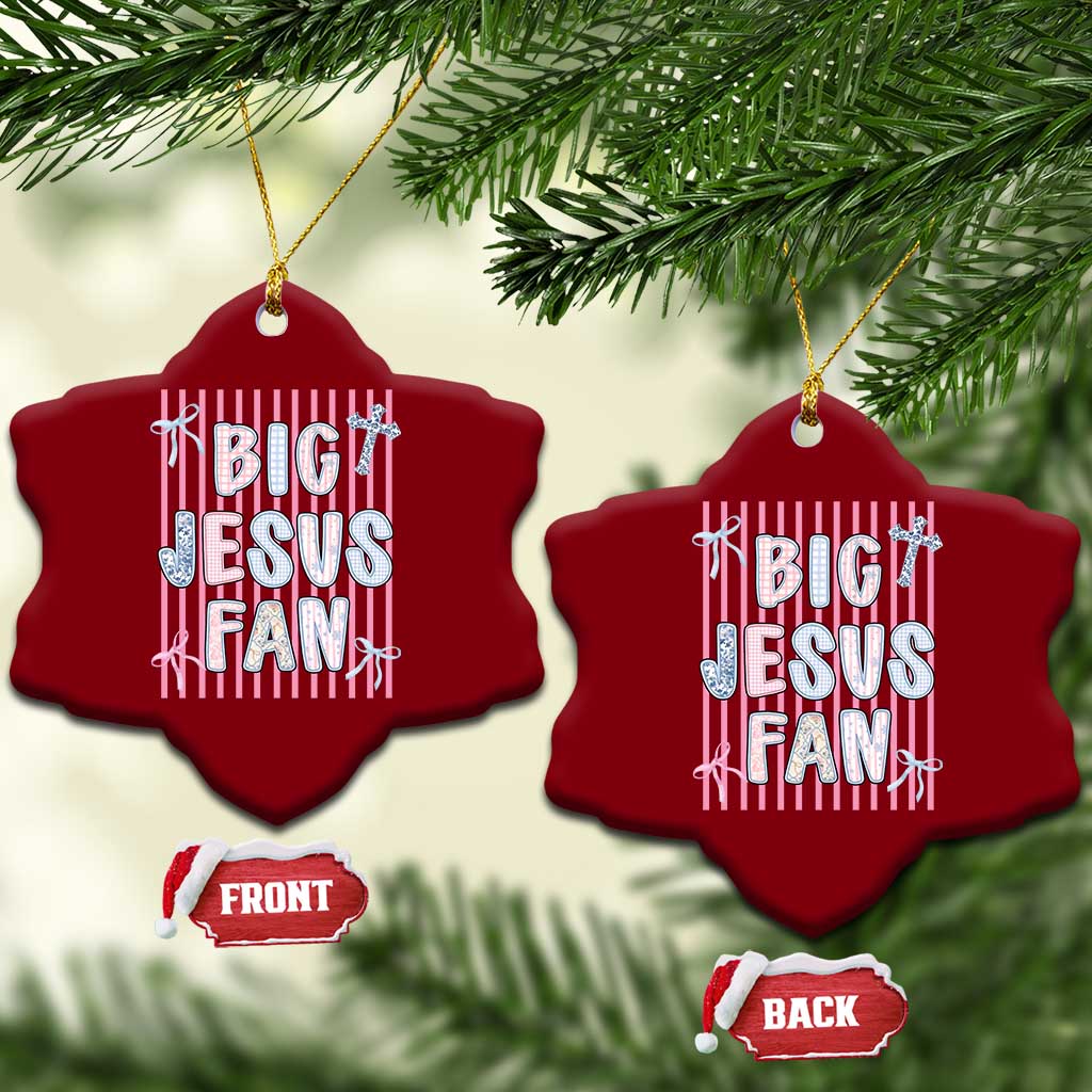 Big Jesus Fan Ceramic Ornament Striped Preppy Christian Believer Faith God Religious Gifts TS10 Print Your Wear