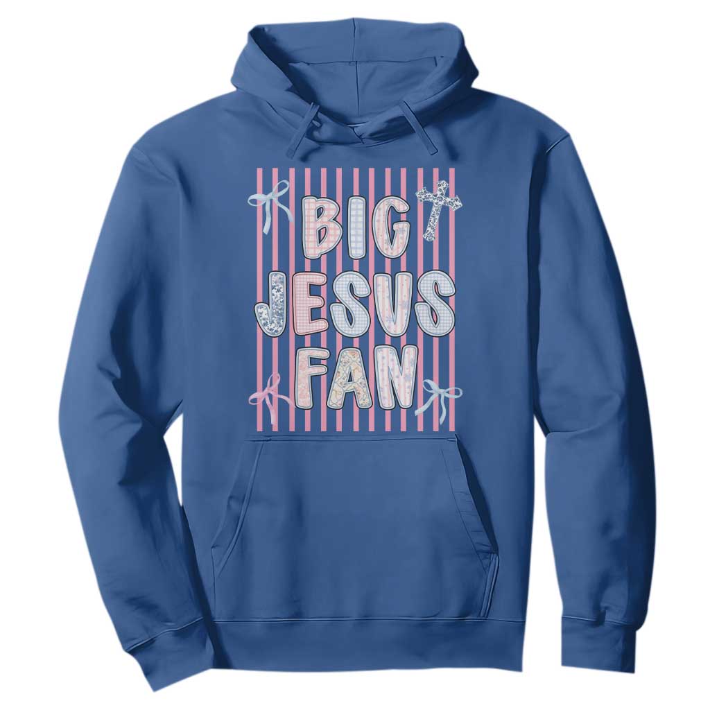 Big Jesus Fan Hoodie Striped Preppy Christian Believer Faith God Religious Gifts TS10 Royal Blue Print Your Wear