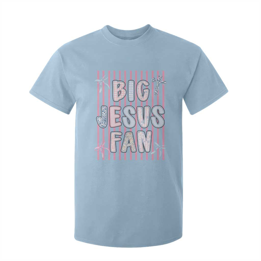 Big Jesus Fan T Shirt For Kid Striped Preppy Christian Believer Faith God Religious Gifts TS10 Light Blue Print Your Wear