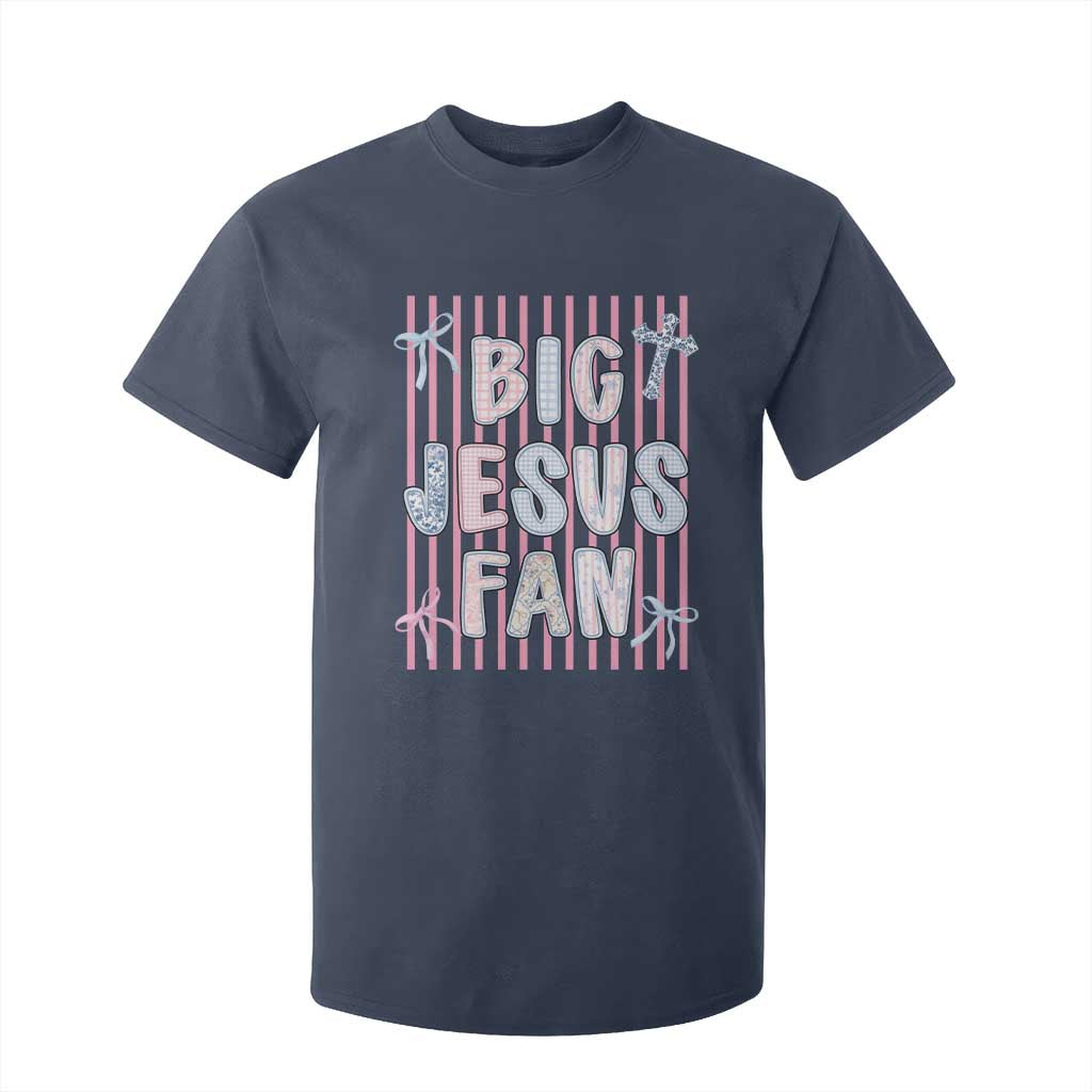 Big Jesus Fan T Shirt For Kid Striped Preppy Christian Believer Faith God Religious Gifts TS10 Navy Print Your Wear