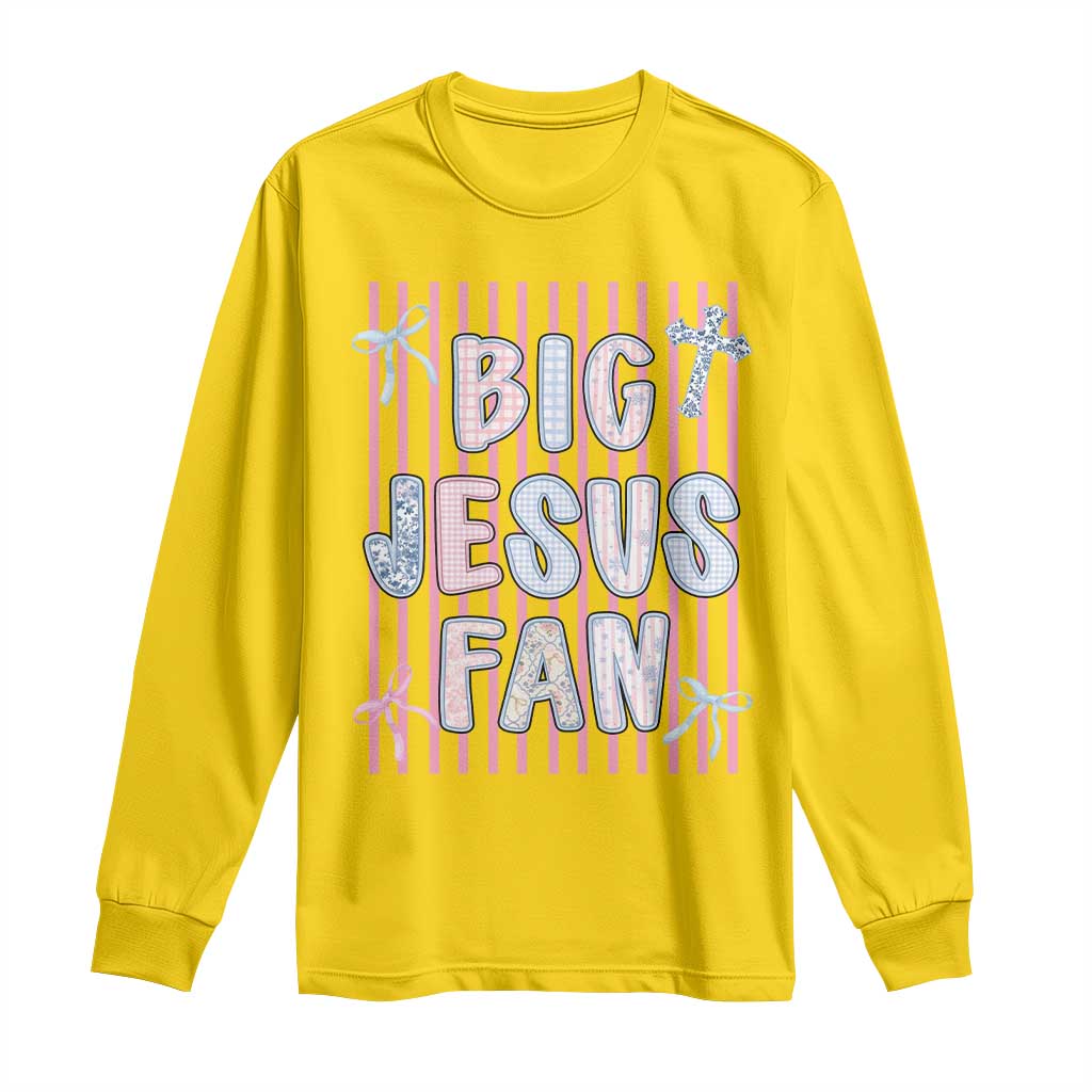 Big Jesus Fan Long Sleeve Shirt Striped Preppy Christian Believer Faith God Religious Gifts TS10 Daisy Print Your Wear