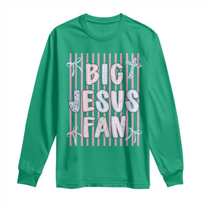 Big Jesus Fan Long Sleeve Shirt Striped Preppy Christian Believer Faith God Religious Gifts TS10 Irish Green Print Your Wear