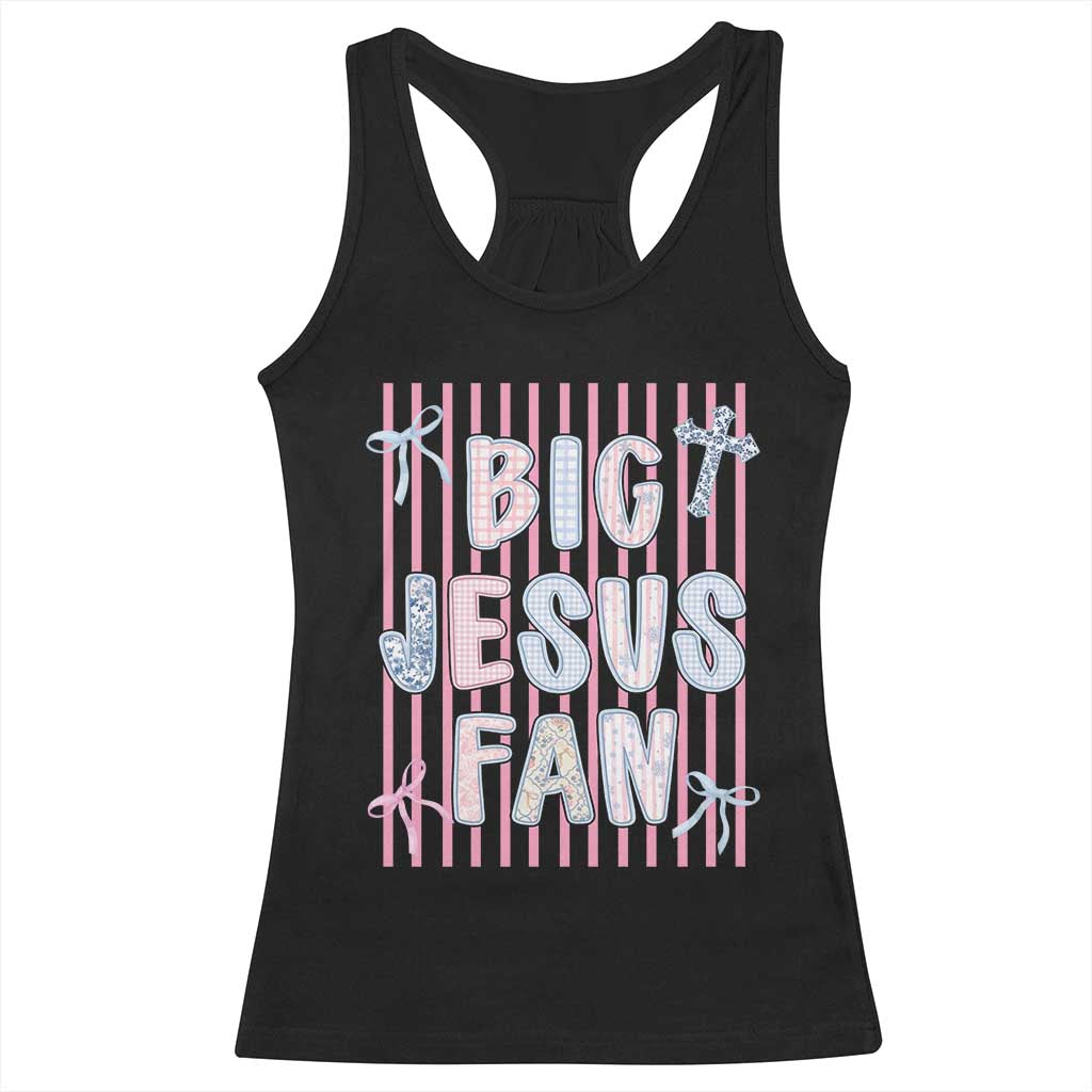 Big Jesus Fan Racerback Tank Top Striped Preppy Christian Believer Faith God Religious Gifts TS10 Black Print Your Wear