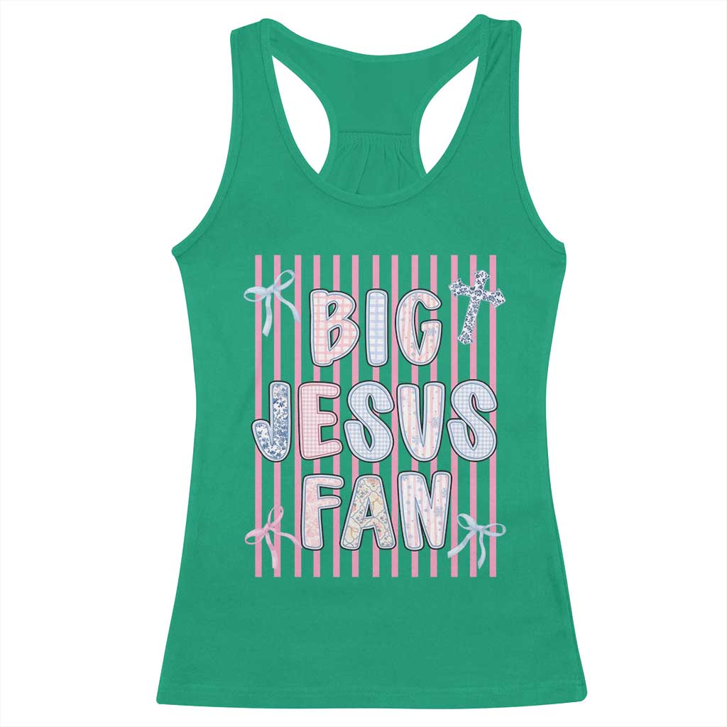 Big Jesus Fan Racerback Tank Top Striped Preppy Christian Believer Faith God Religious Gifts TS10 Irish Green Print Your Wear