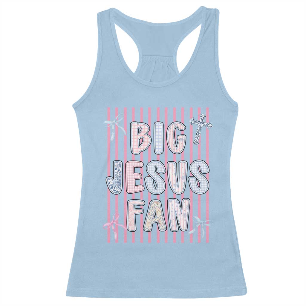 Big Jesus Fan Racerback Tank Top Striped Preppy Christian Believer Faith God Religious Gifts TS10 Light Blue Print Your Wear