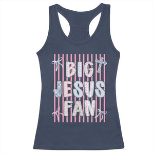 Big Jesus Fan Racerback Tank Top Striped Preppy Christian Believer Faith God Religious Gifts TS10 Navy Print Your Wear