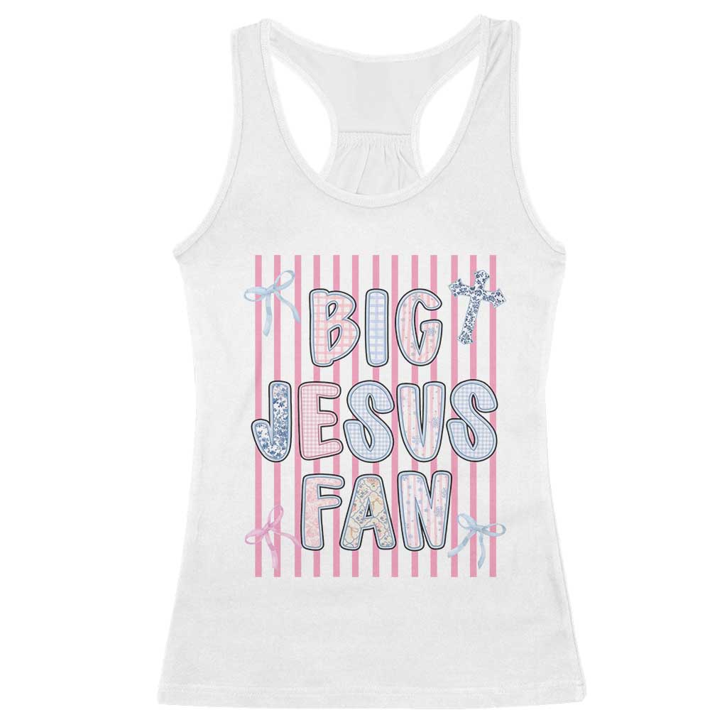 Big Jesus Fan Racerback Tank Top Striped Preppy Christian Believer Faith God Religious Gifts TS10 White Print Your Wear