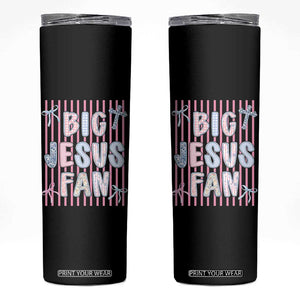 Big Jesus Fan Skinny Tumbler Striped Preppy Christian Believer Faith God Religious Gifts TS10 Black Print Your Wear