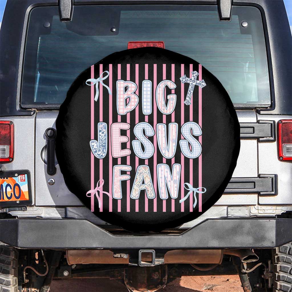 Big Jesus Fan Spare Tire Cover Striped Preppy Christian Believer Faith God Religious Gifts TS10 No hole Black Print Your Wear
