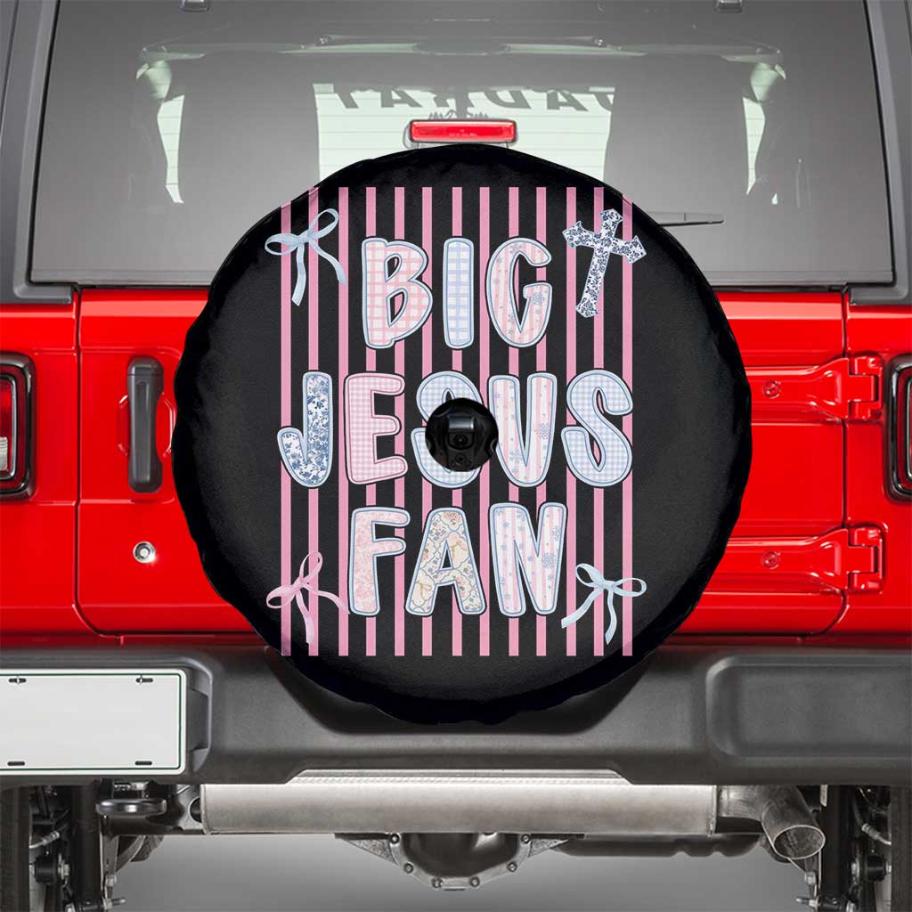 Big Jesus Fan Spare Tire Cover Striped Preppy Christian Believer Faith God Religious Gifts TS10 Black Print Your Wear