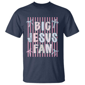 Big Jesus Fan T Shirt Striped Preppy Christian Believer Faith God Religious Gifts TS10 Navy Print Your Wear