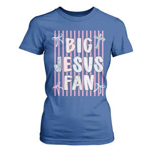 Big Jesus Fan T Shirt For Women Striped Preppy Christian Believer Faith God Religious Gifts TS10 Royal Blue Print Your Wear