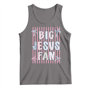 Big Jesus Fan Tank Top Striped Preppy Christian Believer Faith God Religious Gifts TS10 Deep Heather Print Your Wear