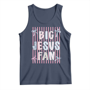 Big Jesus Fan Tank Top Striped Preppy Christian Believer Faith God Religious Gifts TS10 Navy Print Your Wear