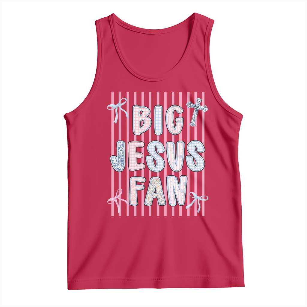 Big Jesus Fan Tank Top Striped Preppy Christian Believer Faith God Religious Gifts TS10 Red Print Your Wear