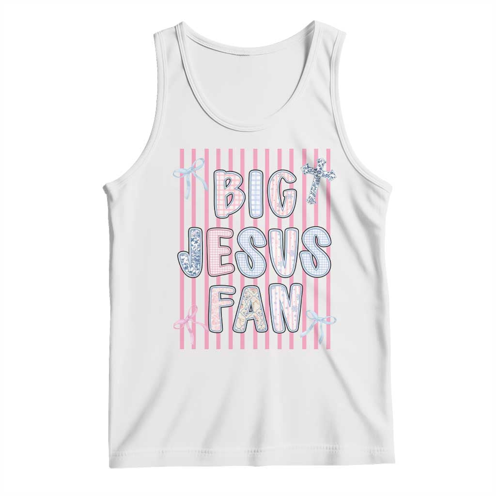 Big Jesus Fan Tank Top Striped Preppy Christian Believer Faith God Religious Gifts TS10 White Print Your Wear