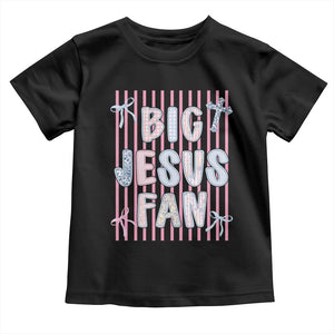 Big Jesus Fan Toddler T Shirt Striped Preppy Christian Believer Faith God Religious Gifts TS10 Black Print Your Wear