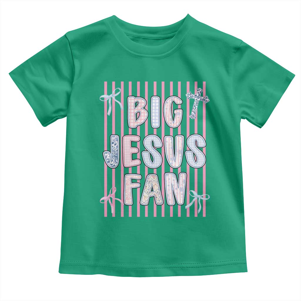 Big Jesus Fan Toddler T Shirt Striped Preppy Christian Believer Faith God Religious Gifts TS10 Irish Green Print Your Wear