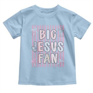 Big Jesus Fan Toddler T Shirt Striped Preppy Christian Believer Faith God Religious Gifts TS10 Light Blue Print Your Wear