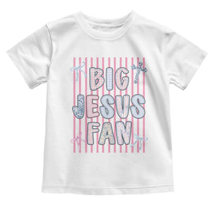 Big Jesus Fan Toddler T Shirt Striped Preppy Christian Believer Faith God Religious Gifts TS10 White Print Your Wear