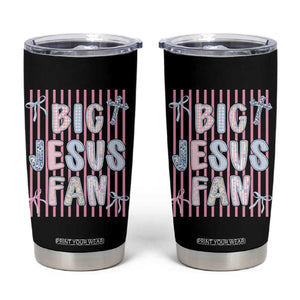 Big Jesus Fan Tumbler Cup Striped Preppy Christian Believer Faith God Religious Gifts TS10 Black Print Your Wear