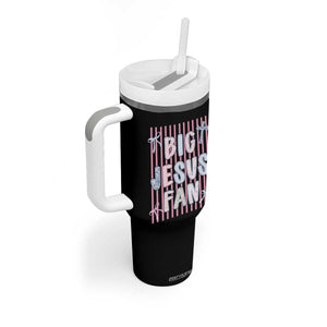 Big Jesus Fan Tumbler With Handle Striped Preppy Christian Believer Faith God Religious Gifts TS10 Print Your Wear