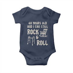 40th Birthday Gift For Men Baby Onesie Funny Man Saying Gag Gift 40 Years Old Birthday TS10 Navy Print Your Wear