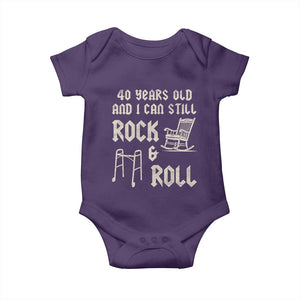 40th Birthday Gift For Men Baby Onesie Funny Man Saying Gag Gift 40 Years Old Birthday TS10 Purple Print Your Wear