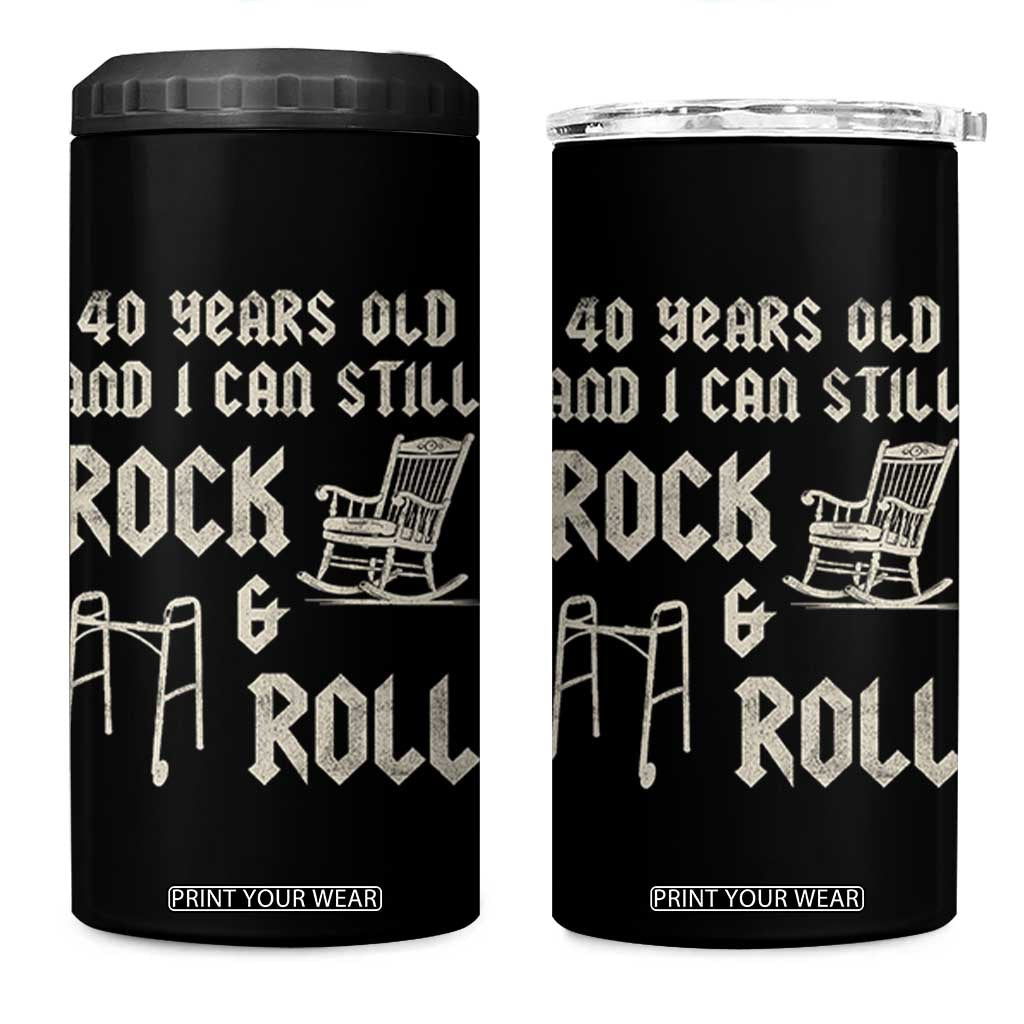 40th Birthday Gift For Men 4 in 1 Can Cooler Tumbler Funny Man Saying Gag Gift 40 Years Old Birthday TS10 One Size: 16 oz Black Print Your Wear
