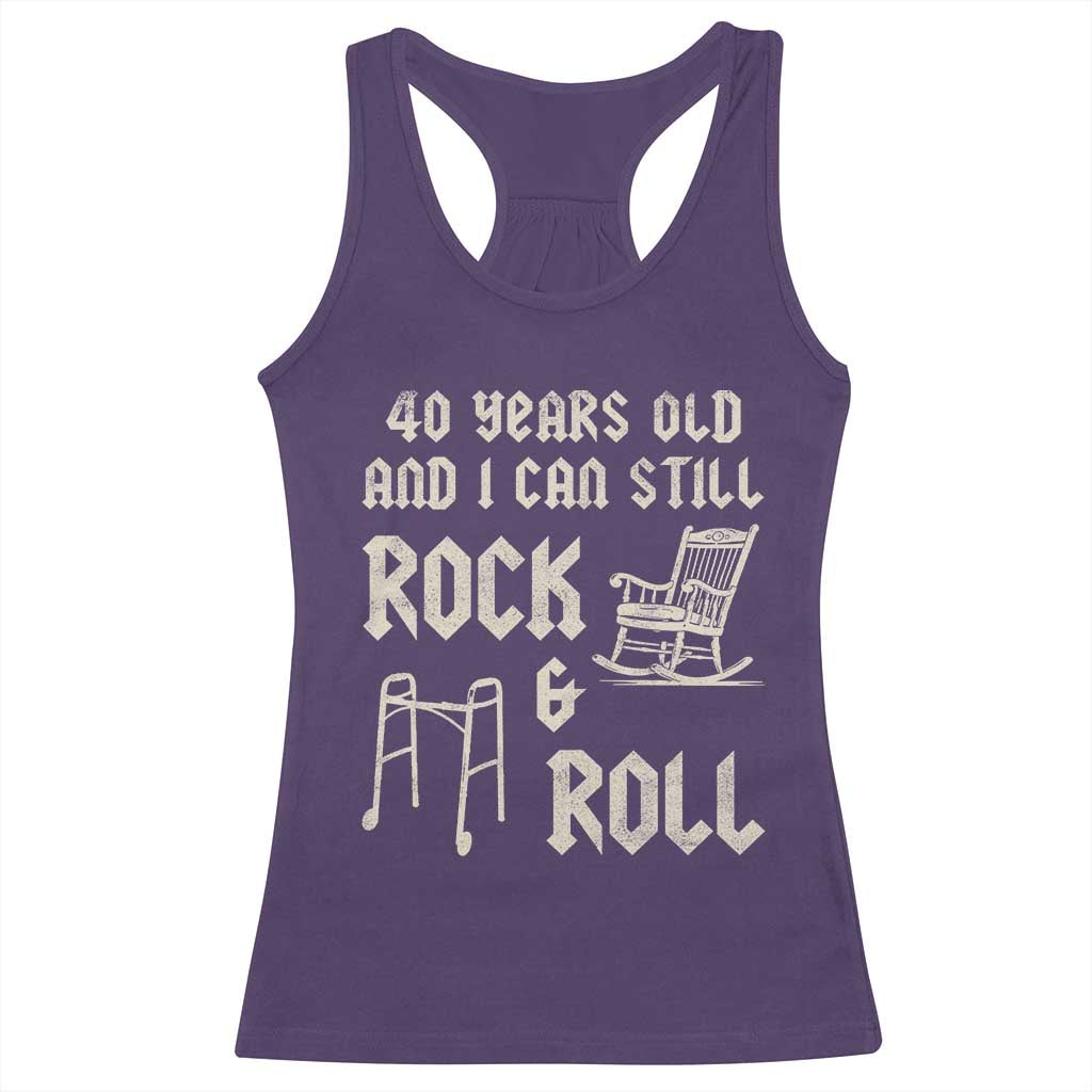 40th Birthday Gift For Men Racerback Tank Top Funny Man Saying Gag Gift 40 Years Old Birthday TS10 Purple Print Your Wear