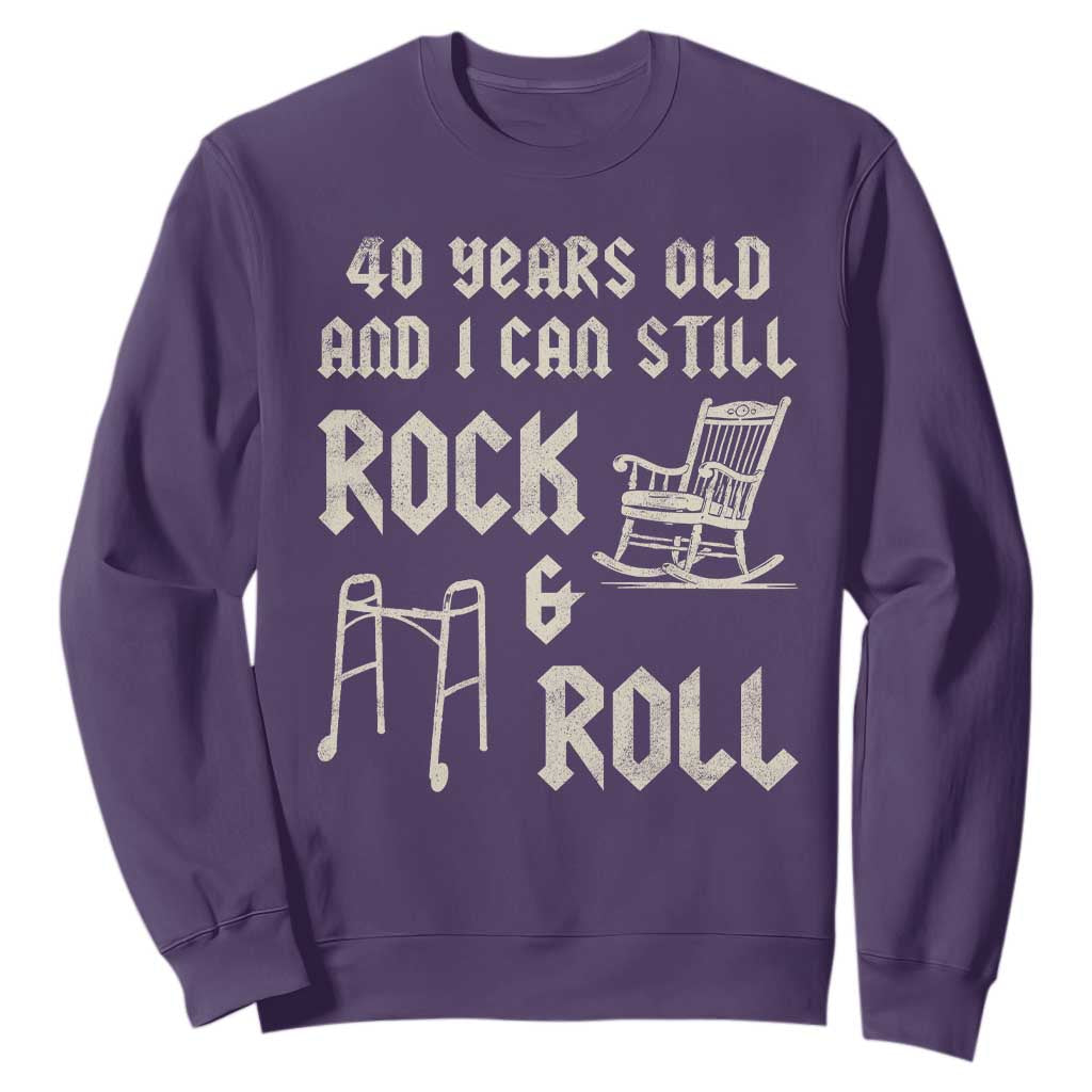 40th Birthday Gift For Men Sweatshirt Funny Man Saying Gag Gift 40 Years Old Birthday TS10 Purple Print Your Wear