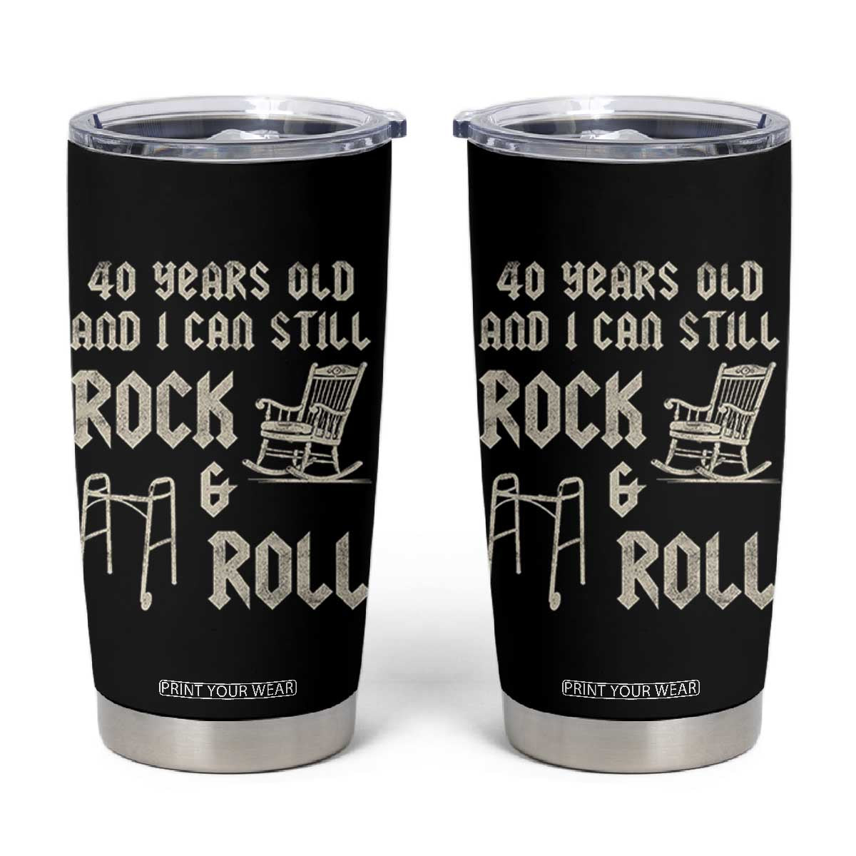 40th Birthday Gift For Men Tumbler Cup Funny Man Saying Gag Gift 40 Years Old Birthday TS10 Black Print Your Wear
