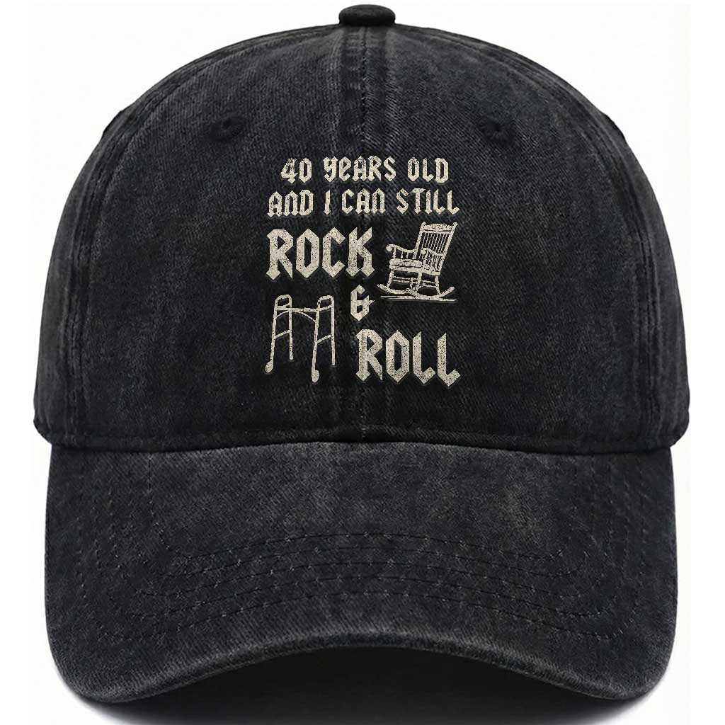 40th Birthday Gift For Men Washed Cotton Baseball Cap Funny Man Saying Gag Gift 40 Years Old Birthday TS10 Print Your Wear