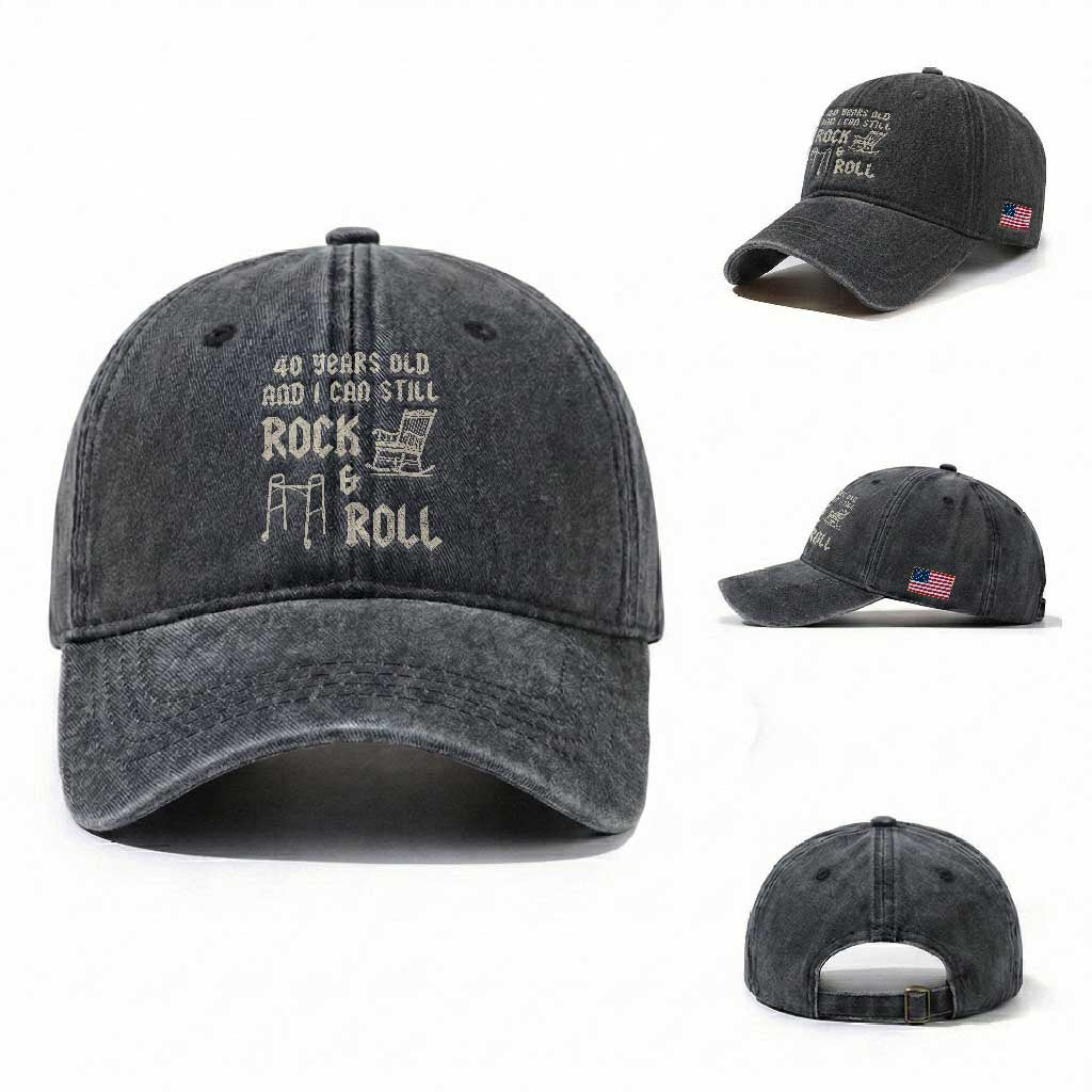 40th Birthday Gift For Men Washed Cotton Baseball Cap Funny Man Saying Gag Gift 40 Years Old Birthday TS10 Washed Cap Universal Fit Dark Gray Print Your Wear