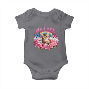 Alpha Male Baby Onesie Funny Cat Kitten Meme Rainbow Floral TS10 Charcoal Print Your Wear