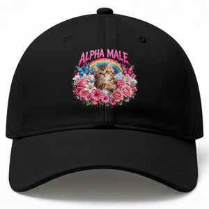 Alpha Male Baseball Cap Funny Cat Kitten Meme Rainbow Floral TS10 Print Your Wear
