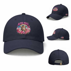 Alpha Male Baseball Cap Funny Cat Kitten Meme Rainbow Floral TS10 Baseball Cap Universal Fit Navy Print Your Wear