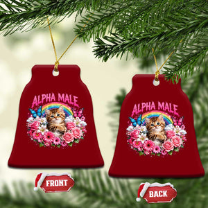 Alpha Male Ceramic Ornament Funny Cat Kitten Meme Rainbow Floral TS10 Print Your Wear