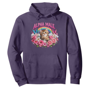 Alpha Male Hoodie Funny Cat Kitten Meme Rainbow Floral TS10 Purple Print Your Wear