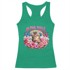 Alpha Male Racerback Tank Top Funny Cat Kitten Meme Rainbow Floral TS10 Irish Green Print Your Wear