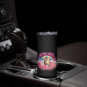 Alpha Male Skinny Tumbler Funny Cat Kitten Meme Rainbow Floral TS10 Print Your Wear