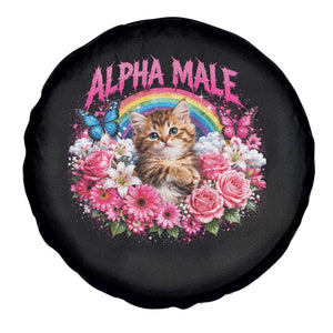 Alpha Male Spare Tire Cover Funny Cat Kitten Meme Rainbow Floral TS10 Print Your Wear