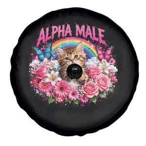 Alpha Male Spare Tire Cover Funny Cat Kitten Meme Rainbow Floral TS10 Print Your Wear