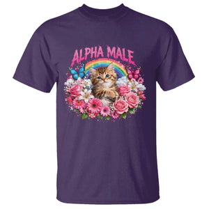 Alpha Male T Shirt Funny Cat Kitten Meme Rainbow Floral TS10 Purple Print Your Wear