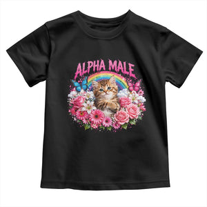 Alpha Male Toddler T Shirt Funny Cat Kitten Meme Rainbow Floral TS10 Black Print Your Wear