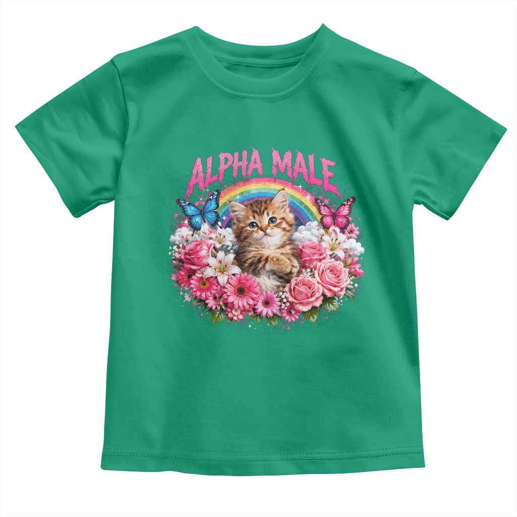 Alpha Male Toddler T Shirt Funny Cat Kitten Meme Rainbow Floral TS10 Irish Green Print Your Wear