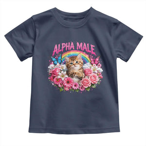 Alpha Male Toddler T Shirt Funny Cat Kitten Meme Rainbow Floral TS10 Navy Print Your Wear