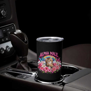 Alpha Male Tumbler Cup Funny Cat Kitten Meme Rainbow Floral TS10 Print Your Wear