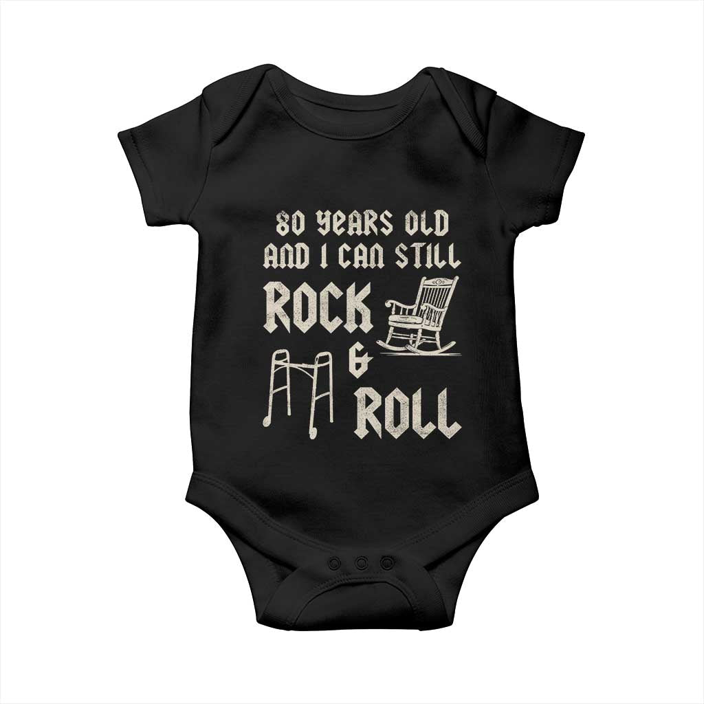 80th Birthday Gift For Men Baby Onesie Funny Man Saying Gag Gift 80 Years Old Birthday TS10 Black Print Your Wear