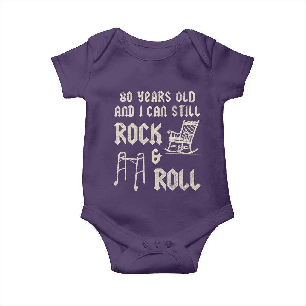80th Birthday Gift For Men Baby Onesie Funny Man Saying Gag Gift 80 Years Old Birthday TS10 Purple Print Your Wear